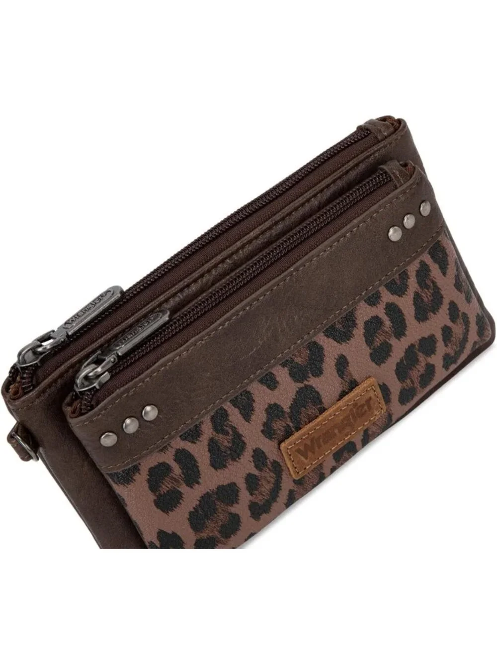 Large Minimalist Western Women's Wallet - Double Zipper RFID Phone Cash Holder